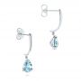  Platinum Platinum Aquamarine Dangle Earrings - Front View -  106388 - Thumbnail