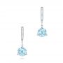 14k White Gold 14k White Gold Aquamarine Dangle Earrings - Three-Quarter View -  106388 - Thumbnail