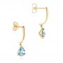 18k Yellow Gold 18k Yellow Gold Aquamarine Dangle Earrings - Front View -  106388 - Thumbnail