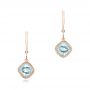 18k Rose Gold 18k Rose Gold Aquamarine Drop Earrings - Three-Quarter View -  103300 - Thumbnail