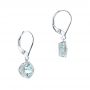 14k White Gold Aquamarine Drop Earrings - Front View -  103300 - Thumbnail