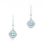 14k White Gold Aquamarine Drop Earrings - Three-Quarter View -  103300 - Thumbnail