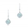 18k White Gold 18k White Gold Aquamarine Drop Earrings - Three-Quarter View -  103300 - Thumbnail