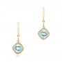 14k Yellow Gold 14k Yellow Gold Aquamarine Drop Earrings - Three-Quarter View -  103300 - Thumbnail