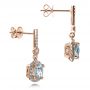 18k Rose Gold 18k Rose Gold Aquamarine Drop Halo Earrings - Front View -  100981 - Thumbnail