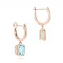 18k Rose Gold 18k Rose Gold Aquamarine Huggies - Front View -  106606 - Thumbnail