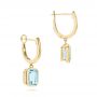 18k Yellow Gold 18k Yellow Gold Aquamarine Huggies - Front View -  106606 - Thumbnail