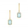 18k Yellow Gold 18k Yellow Gold Aquamarine Huggies - Three-Quarter View -  106606 - Thumbnail