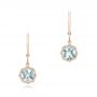 18k Rose Gold 18k Rose Gold Aquamarine Leverback Earrings - Three-Quarter View -  102513 - Thumbnail