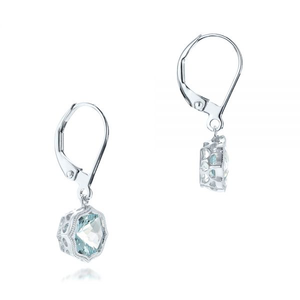 Aquamarine sales leverback earrings
