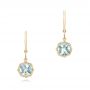 18k Yellow Gold Aquamarine Leverback Earrings