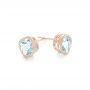 14k Rose Gold 14k Rose Gold Aquamarine Stud Earrings - Front View -  102632 - Thumbnail