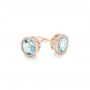 18k Rose Gold 18k Rose Gold Aquamarine Stud Earrings - Front View -  102665 - Thumbnail