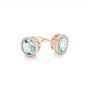 14k Rose Gold 14k Rose Gold Aquamarine Stud Earrings - Front View -  102665 - Thumbnail