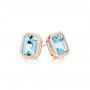 18k Rose Gold 18k Rose Gold Aquamarine Stud Earrings - Front View -  105414 - Thumbnail