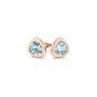 14k Rose Gold 14k Rose Gold Aquamarine Stud Earrings - Front View -  106051 - Thumbnail