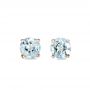 18k Rose Gold 18k Rose Gold Aquamarine Stud Earrings - Three-Quarter View -  100944 - Thumbnail