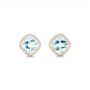 18k Rose Gold 18k Rose Gold Aquamarine Stud Earrings - Three-Quarter View -  102632 - Thumbnail