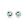 18k Rose Gold 18k Rose Gold Aquamarine Stud Earrings - Three-Quarter View -  102665 - Thumbnail