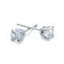 14k White Gold Aquamarine Stud Earrings - Front View -  100944 - Thumbnail