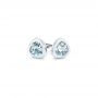 18k White Gold 18k White Gold Aquamarine Stud Earrings - Front View -  106051 - Thumbnail