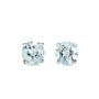  Platinum Platinum Aquamarine Stud Earrings - Three-Quarter View -  100944 - Thumbnail