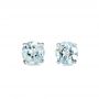 14k White Gold Aquamarine Stud Earrings - Three-Quarter View -  100944 - Thumbnail