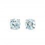 14k White Gold Aquamarine Stud Earrings - Three-Quarter View -  100944 - Thumbnail