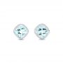 18k White Gold 18k White Gold Aquamarine Stud Earrings - Three-Quarter View -  102632 - Thumbnail