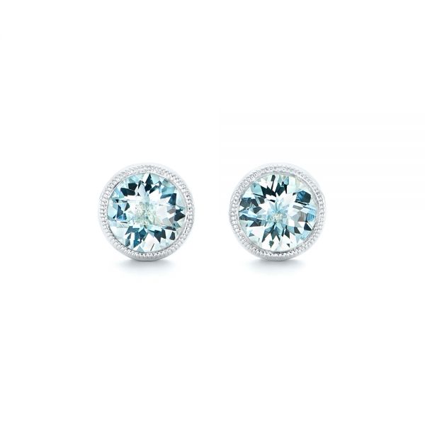 Aquamarine Stud Earrings - Image