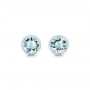 14k White Gold Aquamarine Stud Earrings - Three-Quarter View -  102665 - Thumbnail