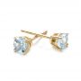 14k Yellow Gold 14k Yellow Gold Aquamarine Stud Earrings - Front View -  100944 - Thumbnail