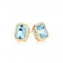 14k Yellow Gold 14k Yellow Gold Aquamarine Stud Earrings - Front View -  105414 - Thumbnail