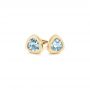 18k Yellow Gold 18k Yellow Gold Aquamarine Stud Earrings - Front View -  106051 - Thumbnail