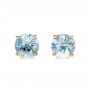 18k Yellow Gold 18k Yellow Gold Aquamarine Stud Earrings - Three-Quarter View -  100943 - Thumbnail