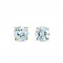 14k Yellow Gold 14k Yellow Gold Aquamarine Stud Earrings - Three-Quarter View -  100944 - Thumbnail