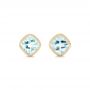 14k Yellow Gold 14k Yellow Gold Aquamarine Stud Earrings - Three-Quarter View -  102632 - Thumbnail