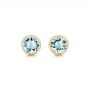 14k Yellow Gold 14k Yellow Gold Aquamarine Stud Earrings - Three-Quarter View -  102665 - Thumbnail