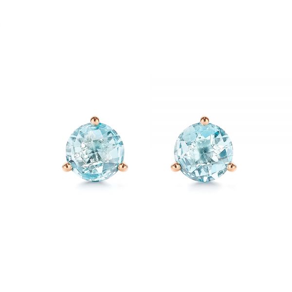 Aquamarine Stud Martini Earrings - Image