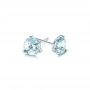 Aquamarine Stud Martini Earrings - Front View -  106401 - Thumbnail