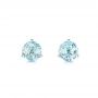 14k White Gold 14k White Gold Aquamarine Stud Martini Earrings - Three-Quarter View -  106401 - Thumbnail