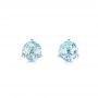 14k White Gold 14k White Gold Aquamarine Stud Martini Earrings - Three-Quarter View -  106401 - Thumbnail