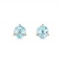 18k Yellow Gold 18k Yellow Gold Aquamarine Stud Martini Earrings - Three-Quarter View -  106401 - Thumbnail