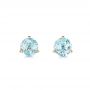 18k Yellow Gold 18k Yellow Gold Aquamarine Stud Martini Earrings - Three-Quarter View -  106401 - Thumbnail