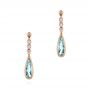 14k Rose Gold 14k Rose Gold Aquamarine And Diamond Drop Earrings - Three-Quarter View -  105396 - Thumbnail