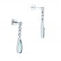 18k White Gold 18k White Gold Aquamarine And Diamond Drop Earrings - Front View -  105396 - Thumbnail