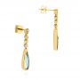 18k Yellow Gold 18k Yellow Gold Aquamarine And Diamond Drop Earrings - Front View -  105396 - Thumbnail