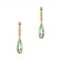 14k Yellow Gold 14k Yellow Gold Aquamarine And Diamond Drop Earrings - Three-Quarter View -  105396 - Thumbnail