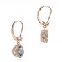 14k Rose Gold 14k Rose Gold Aquamarine And Diamond Earrings - Front View -  100982 - Thumbnail