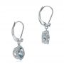 14k White Gold Aquamarine And Diamond Earrings - Front View -  100982 - Thumbnail